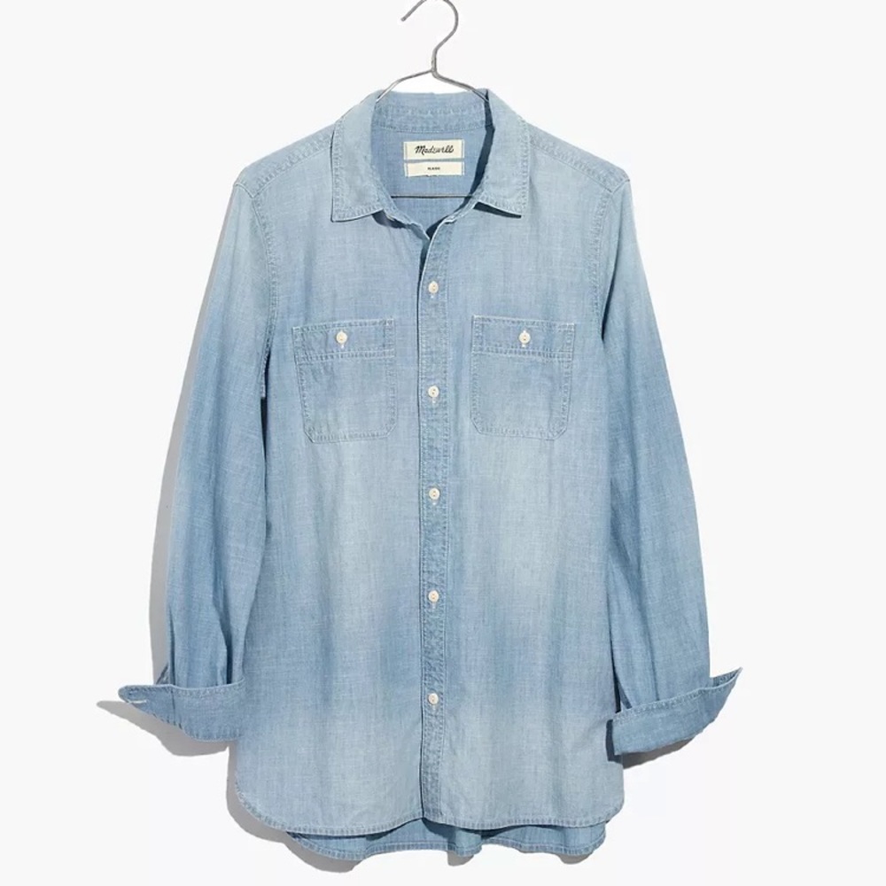 Madewell light wash chambray shirt